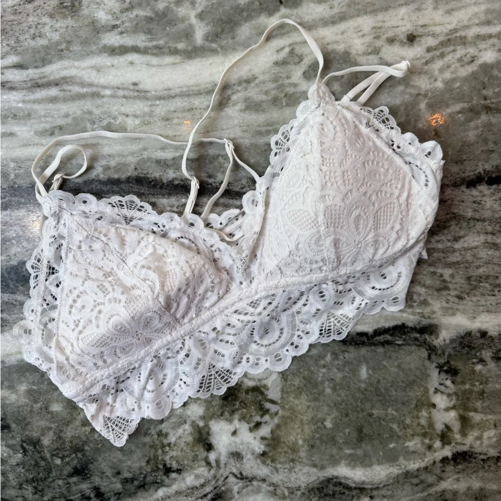 SO. White Lace Bralette Women’s XL